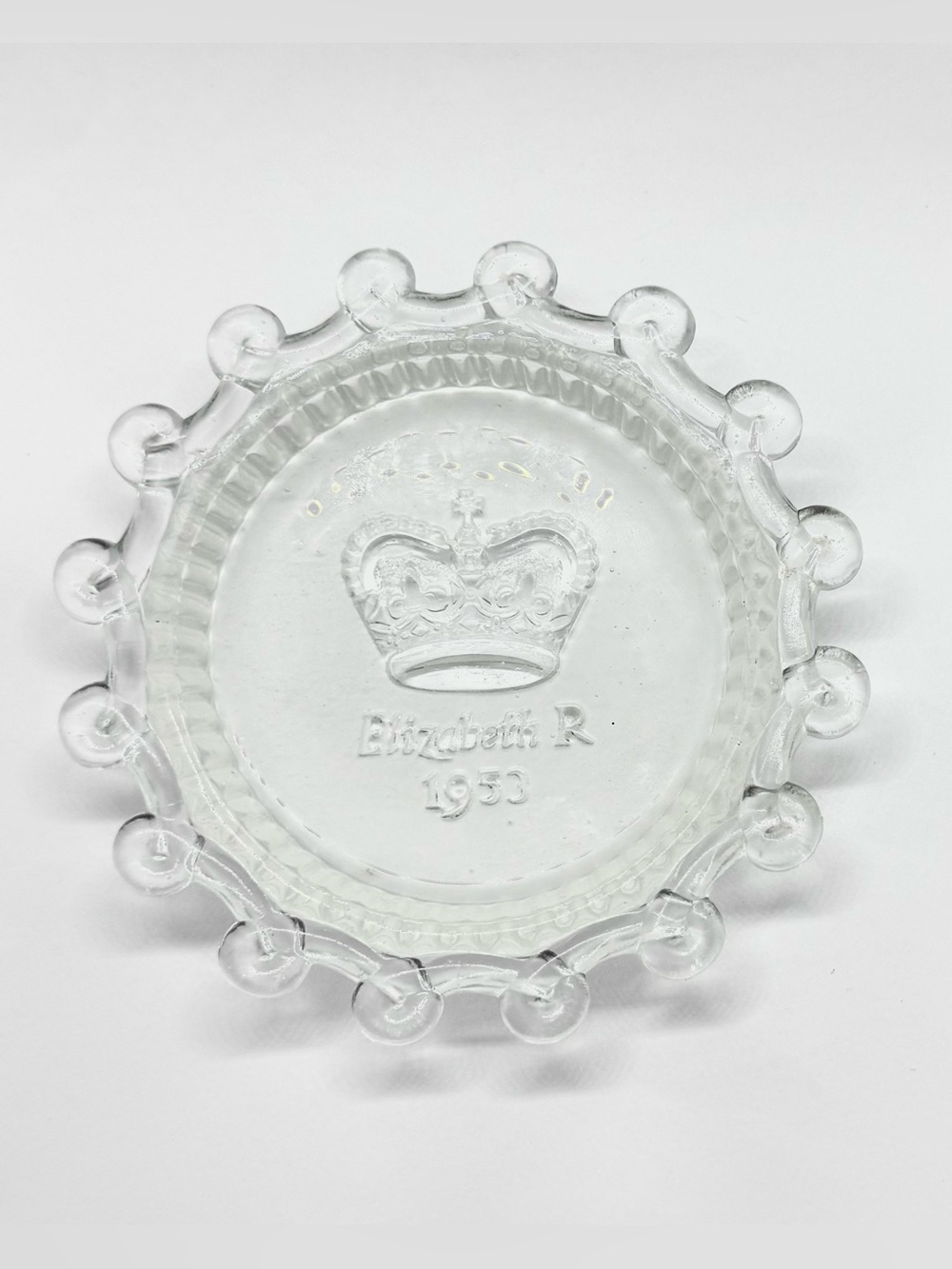 Vintage 1953 Queen Elizabeth R Commemorative Pin Dish for Coronation Collectible